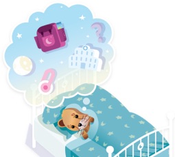 Zara dreaming in bed